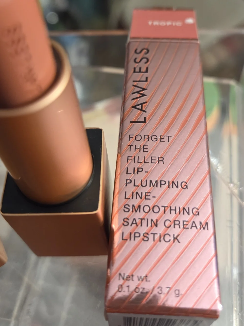 Lawless Forget The Filler Lip-Plumping Line-Smoothing Cream Lipstick in Tropic